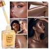 Body Shimmer Oil,Waterproof Long Lasting Moisturizing Bronze Body Luminizer Glow For Face & Body,Luxurious Illuminator Oil with Natural Origin Ingredients for Skin Glowing 1Fl Oz (SET)