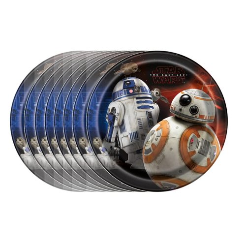 Star Wars Birthday Party Supplies Bundle Pack includes 24 Plates, 32 Napkins, 6 Tattoos