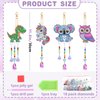 Diamond Art Kit for Kids Gifts, 4 Pcs Double Sided Wind Chime, Crystal Rhinestone Painting, Animal Style Hanging Ornament for Home Window Beginners Craft DIY Supplies