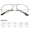 JOVAKIT Aviator Clear Lens Glasses for Women Men Non-prescription Eyeglasses Blue Light Blocking Lens Metal Frame (Black/Gold)