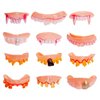 Marrywindix 12 Pieces Gnarly Teeth Gag Teeth Ugly Fake Teeth Vampire Denture Teeth for Halloween Costume Party Favors Photos Props (12 Blood Styles)