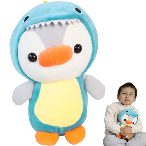 CASAGOOD Duck/Penguin Stuffed Animal in Dinosaur Costume Adorable Plushies Wearing Green Dinosaur Outfit Plush Toys Great for Kids and Lovers,Stuffed Penguin Animals 10 Inch