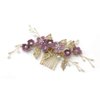 Hair Side Combs Bride Wedding Hair Comb Flowers Pearl Bridesmaids Hair Piece Accessories Vintage Bridal Hair Clips for Women and Girls (Purple)
