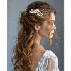 Foyte Wedding Crystal Hair Comb Gold Hair Accessories Pearl Headpieces Rhinestone Bridesmaid Side Combs for Women and Brides