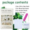 24Pcs St. Patrick's Day Press on Nails Short Square French Tip Fake Nails with Green Dots Shamrock Designs Glue on Nails Full Cover White Nail Tips Nude False Nails Irish Acrylic Nails for Women Girls