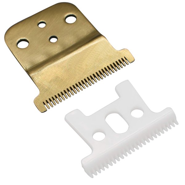 Professional Replacement Blades #32105 for Pro Li Trimmer D7#32655 D8#32400, Carbon Steel Fixed Blade w/Ceramic Moving Blade, Compatible with Andis SlimLine Pro Li Hair Trimmers(Gold)