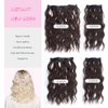 KGBFASS Hair extension 4 Piece Clip in Hair Extensions 12inch Short Curly Wavy Clip in on Hair Extensions Women's Full Head Synthetic Fiber Hairpieces 120g, Dark Brown