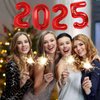 16 Inch Red Number 2025 Balloons, Big 2025 Number Balloons New Year Foil Red Balloons for 2025 Happy New Year Eve Celebration Decorations Party Supplies New Years 2025 Balloons Red
