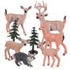 Sinmelechtra 8PCS Wildlife Model Figures Set White-Tailed Deer Merganser Raccoon Tabletop Ornament Party Favors Toys for Boys Girls Kids
