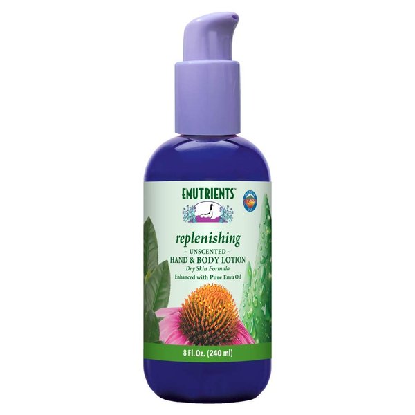 Montana Emu Ranch - Replenishing Hand and Body Lotion - 8 Ounce Bottle - Unscented Formula, Enhanced with Pure Emu Oil