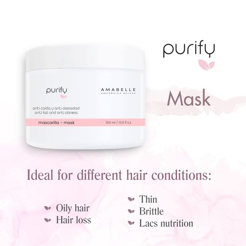 AMAZONICA BELEZA Purify Hair Mask Amabelle 300 g / 10.0 Fl Oz Mascarilla Anti Fall & Anti Oliness