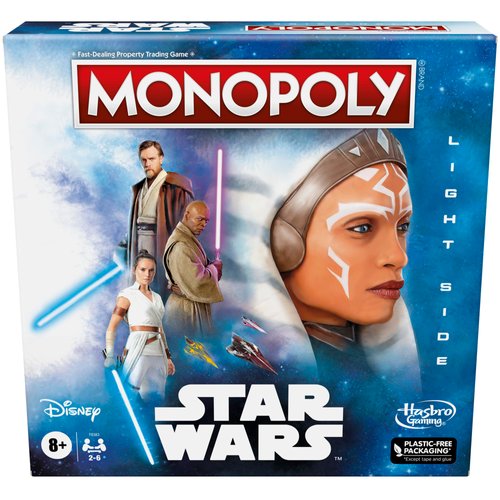 Monopoly Hasbro Gaming Star Wars Light Side Edition Board Game for Families and Kids Ages 8 and Up, Star Wars Jedi Game for 2-6 Players