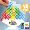 ALKISTA 48 Pcs Tetra Tower Balance Stacking Blocks Game, Board Games for 2 Players+ Family Games, Parties, Travel, Kids & Adults Team Building Blocks Toy