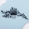 Teyglen Bride Wedding Hair Comb Black Punk Crystal Hair Pieces Hair Accessories Bridal Side Hair Combs for Women and Girls