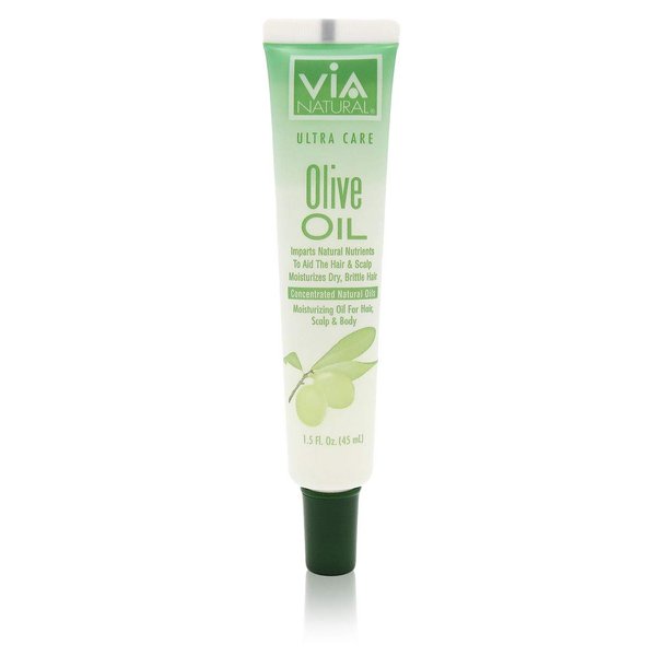 VIA Natural Ultra Care Olive Oil Concentrated Natural Oil 1.5oz - Imparts Natural Nutrients To Aid The Hair & Scalp Moisturizes Dry, Brittle Hair - 6 Pack