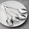 E-far Serving Spoons, 4-Piece Stainless Steel Serving Utensils Set - Solid Spoons x 2, Slotted Spoons x 2, Metal Hostess Serving Tablespoons for Catering Buffet Party Kitchen Restaurant