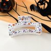 Halloween Hair Bows Clips Square Shark Hair Claw Clip Milk White Spider Silk Ghost Evil Spirit Bow-knot Hair Clips for Thick Thin Hair Nonslip Alligator Clip Halloween Hair Accessories 3Pcs