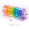 7-Day Pill Organizer with Two Compartments Per Day, Ideal for Pills/Vitamins/Fish Oil/Supplements Storage, BPA-Free and Easy to Clean (Black - Colorful)