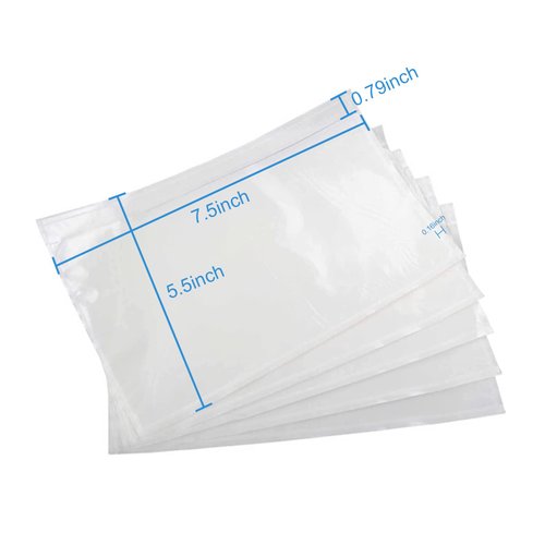 Clear Self-Adhesive Packing List Envelopes, Label Envelopes Pouches/Shipping Labels Sleeves for Shipping Mailing Bags 7.5" x 5.5"-100 Pack