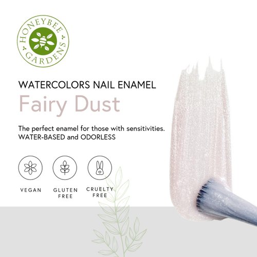 Honeybee Gardens Water-Based Nail Enamel, Fairy Dust, Iridescence & Shimmer Frosted Pink, Slightly Sheer, Eco-Friendly, Odorless & Vibrant Polish, 0.5 fl oz