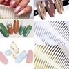 Gold Rose 3D Nail Sticker Curve Stripe Lines Nails Stickers Adhesive Striping Tape Nail Art Stickers Decals Rose Gold Silver 3pc Nail Stickers Striping Tape Nail Art Stickers Decals