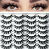 14 Pairs Short Mink Lashes Natural Look, 3D Wispy 12-18mm Cat-Eye Faux Mink Lashes Fluffy, Natural Wispy False Eyelashes Pack by Heracks (D017)