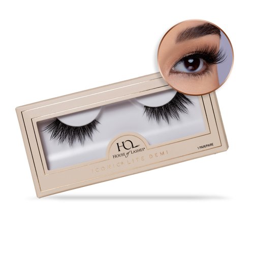 House of Lashes Iconic Lite Demi - Comfortable Fake Eyelashes for Bold Cat-Eye Look, Easy and Reusable Faux Mink Lashes for All Eye Shapes