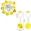 CRSUSUKJ 64 Pack Mini Emoticon Keychain Plush(16 expressions), Cute Keychain, Party Favors for Kids, Keychains, Valentine's Day Gifts/ Birthday Party Supplies, Emoticon Gifts Toys Carnival Prizes.