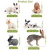 Toymany 12PCS Bunny Figures Toys for Kids, Easter Rabbit Figures Farm Animal Toy for Cake Toppers Party Favors for Toddlers