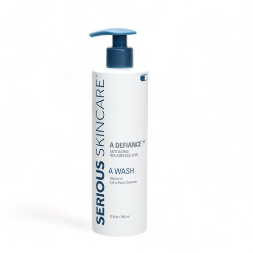 Serious Skincare - A Defiance Retinol Resurfacing Face Wash - Refining Enzyme Gel to Foam Facial Cleanser - Makeup Removal - Anti-Aging AHA - Hydrating - Skin Clarifying Botanicals - 12 Fl. Oz.