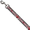 Dog Leash Corset Lace Up Bow Red Plaid Red 4 Feet Long 0.5 Inch Wide