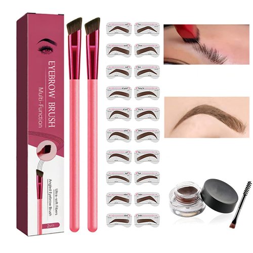 4D Laminated Brow Grooming Kit,Eyebrow Care Kit 4D Laminated,Home Eyebrow Care Kit 4D Laminated, Multifunction Ultra-thin Angled Eyebrow Brush with Waterproof Eyebrow Gel (Light Brown)