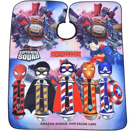 DOKKIA Barber Cutting Cape Hairdressing Salon Cloth Hair Styling Apron Cover Gown Grown-ups (50"×60", CARTOON ANIME PRINT)