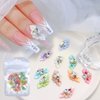 20 Pcs 3D Nail Charms Flower Nail Art Charms Pearl Petals Nail Gems and Rhinestones Handmade by Acrylic Nail Decorations Accessories for Women Girls Nail DIY Crafting Supplie