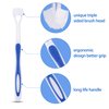 2 Pieces Autism Toothbrush Three Bristle Travel Toothbrush for Complete Teeth and Gum-Care, Great Angle Bristles Clean Each Tooth, Soft and Gentle (Green, Blue)
