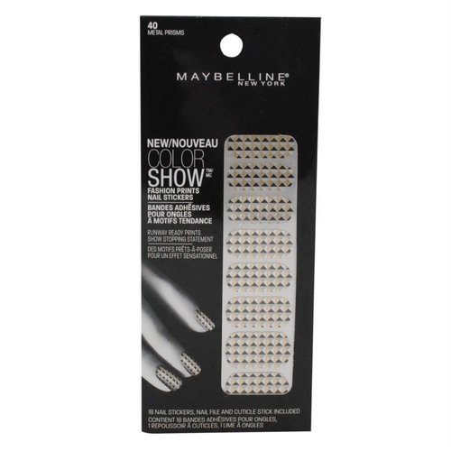 Maybelline Limited Edition Color Show Fashion Prints Nail Stickers - 40 Metal Prisms (2 Pack)