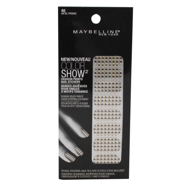 Maybelline Limited Edition Color Show Fashion Prints Nail Stickers - 40 Metal Prisms (2 Pack)