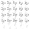 YISSION 20PCS Silver Butterfly Bridal Hair Pins for Women Flower Hair Pin Pearl Hair Pins Rhinestone Wedding Hair Accessories for Brides