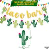 KatchOn, Glitter Taco Bar Banner - 2 Strings, Pre-Strung | Taco Bar Sign with Cactus Banner | Taco Bar Decorations | Fiesta Party Decorations, Cactus Party Decorations | Cinco De Mayo Decorations