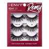 i-ENVY False Lashes, Remy 3D Lashes Value Pack Human Hair Natural Fluffy Wispy Invisible Band Seamless Look Reusable Eyelashes (04)