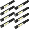 COB LED Work Flashlight with Magnetic Base and Clip Multi-Function Pocket Pen Light Inspection Work Light, 8 Pack