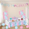 Decorniqu Gender Reveal Party Decorations 146 Pcs Serves 24 Guests Boy or Girl Party Supply with Disposable Paper Plates Napkins Cups Tablecloth Cutlery for Baby Shower Gender Reveal Party Supplies