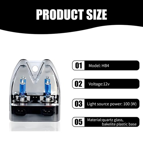 Flygun 2 PCS H11 Car Halogen Bulbs, Ultra White Light Bulbs, 12V 100W Front Fog Light Bulbs, Super Bright High Beam Low Beam Bulbs Auto Lights Universal for Most Cars, Trucks, SUVs (White)