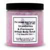 The Soap Exchange Sugar Body Scrub - Strawberries & Champagne Scent - Hand Crafted 8 fl oz / 240 ml Natural Artisan Skin Care, Shea Butter, Exfoliate, Moisturize, & Protect. Made in the USA.