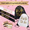 Pop Fizz Designs 18 Pack of Bachelorette Party Favors | 17 Bride Tribe Hair Ties and 1 Bride to Be Hair Tie | Bachelorette Hair Ties