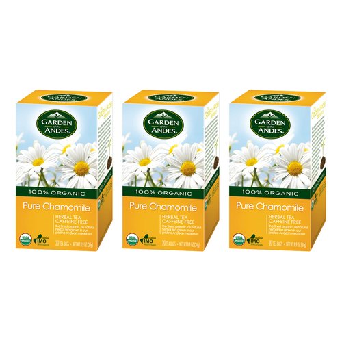 Garden of the Andes Herbal Organic Decaf Chamomile Hot Tea Bags, 0.9 oz, 20 Tea Bag Count (Pack o...