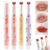 Jutqut Jelly Lipstick, Tinted Lip Gloss Heart Shape Lip Stain, Mirror Moisturizing Lip Glaze, Long Lasting Nourishing Lip Glow Balm, Non-sticky, Vivid Color Glossy Lip Gloss Lip Makeup, 01#02#03