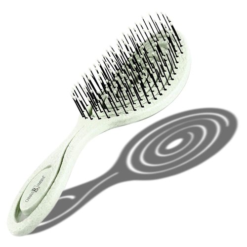 Chiara Ambra Detangling Hair Brush for Women, Men & Children, Unique Spiral Hairbrush, Vented Hair Straightening Brushes for Straight, Curly & Wet Hair - Does not Pull on Hair – Mint Green
