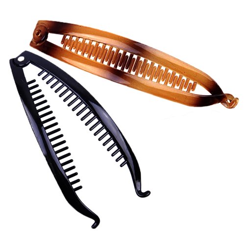 Generic Hair Clips, 2PCS Banana Clips for Thick Hair, Banana Clip Clincher Combs, Hair Accessories for Women Girls, Vintage Fashion, Acrylic Material, Mixed Colors Styles, Easy to Use, Ideal Gift