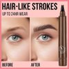 New Magic Eyebrow Pencil, 3D Waterproof Microblading Eyebrow Pencil Contouring Pen, 4 Tipped Precise Brow Pen, Fine Stroke Microblading Eyebrow Pencil Creates Natural Makeup Effect (Dark Brown)